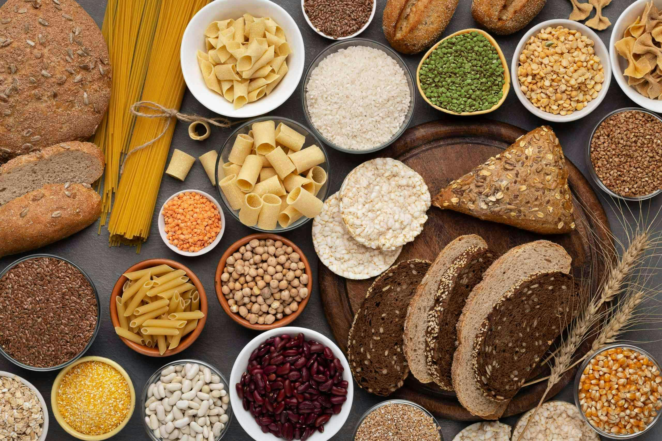 <p>Healthy nutrition. Selection of gluten free products on wooden background</p>
